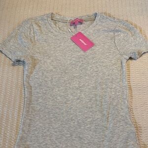 Edikted Light Gray Ribbed T-Shirt